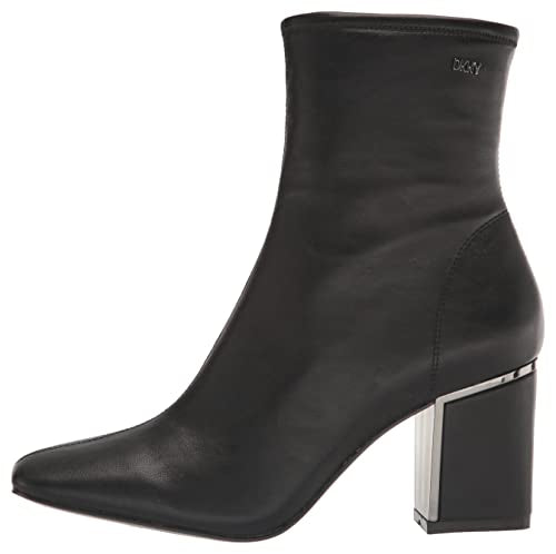 DKNY Women's Nappa Classic Heeled Boot Fashion, Black, 11