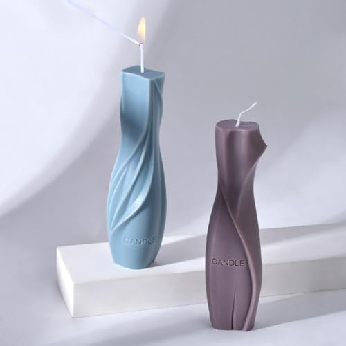 HOMYCOCO Pillar Candle Molds,4PCS Pillar Silicone Candle Molds for Candle Making,Pillar Resin Wax Soap Candle Silicone Molds