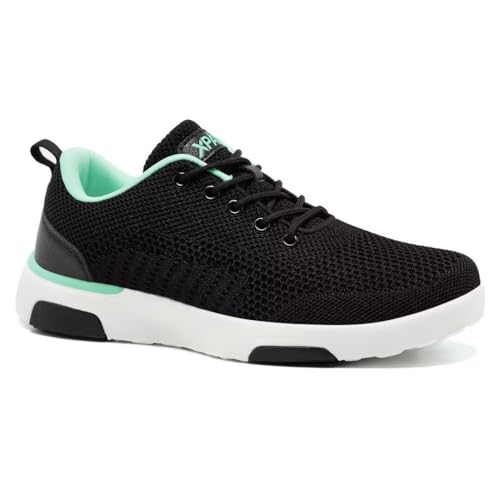 Womens Comfortable Diabetic Sneakers with Arch Support, Great Stylish Orthopedic Walking Shoes for Older Adults, Popular Running Sneakers for Outdoor Athletic Black/Mint Size 6