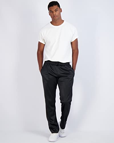 Real Essentials 3 Pack: Men's Active Athletic Casual Tricot Open Bottom Sweatpants with Pockets (Available in Big & Tall) Set 8, 4X
