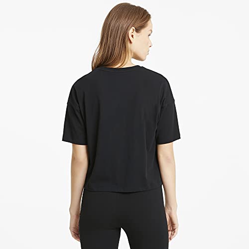 PUMA Women's Essentials Cropped Logo Tee, Black, Small