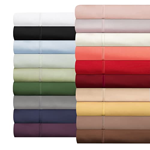 Superior Egyptian Cotton 300 Thread Count Bed Sheet Set, 1 Elastic Deep Pocket Fitted Sheets, 1 Flat Sheet, 2 Pillowcases, Soft Bedding, Luxury Sheets, Sateen Weave, King, Tan