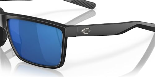 Costa Del Mar Mens Rinconcito Rectangular Sunglasses, Tiger Shark/Blue Mirrored Polarized-580g, 60 mm