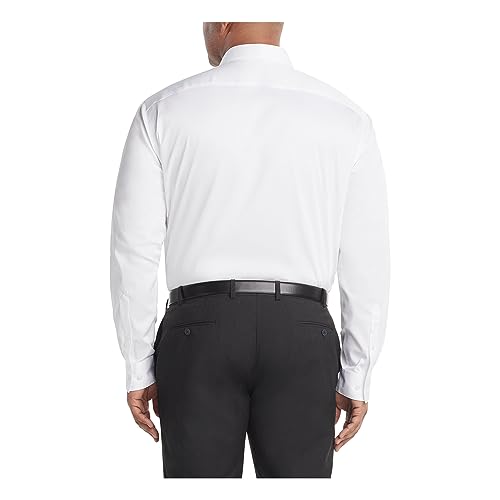 Van Heusen Men's Fit Dress Shirt Ultra Wrinkle Free Flex Collar Stretch (Big and Tall), White, 19" Neck 35"-36" Sleeve