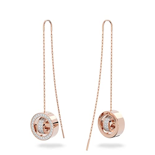 Swarovski Hollow Drop Earrings, Long, White, Rose-gold tone Finish