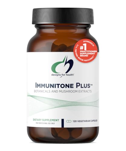 Designs for Health Herbal Immune Support with Mushrooms, Echinacea, Green Tea, Astragalus + Elderberry - Immunitone Plus Pills - Non-GMO Supplement (120 Capsules)