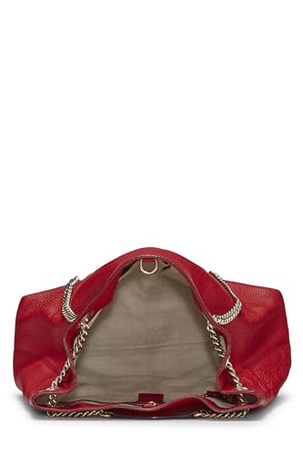 Gucci, Pre-Loved Red Leather Soho Chain Tote, Red