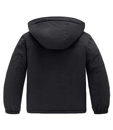 wantdo Boy's Waterproof Ski Snow Jacket Winter Coat Fleece Windproof Thick Jackets with Detachable Hood