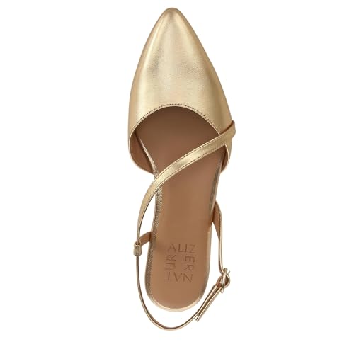 Naturalizer Womens Hawaii Pointed Toe Slingback Flats Dark Gold Metallic Leather 8.5 M