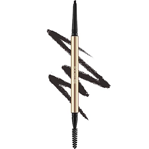 FOCALLURE Eyebrow Pencil,Dual-Sided Brow Brush,Long Lasting & Smudge Proof Definer Eye Brow Pen Makeup,Retractable,Ultra Fine Tip,Fills in Sparse Areas and Gaps,Soft Black