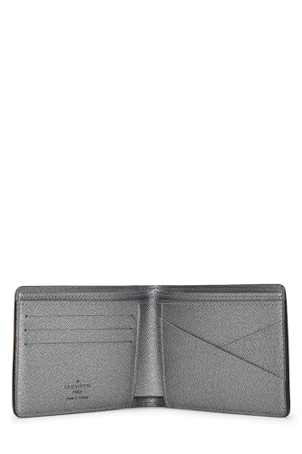 Louis Vuitton, Pre-Loved Silver Taigarama Canvas Multiple Wallet, Silver