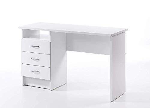 Tvilum Whitman Desk with 3 Drawers, White