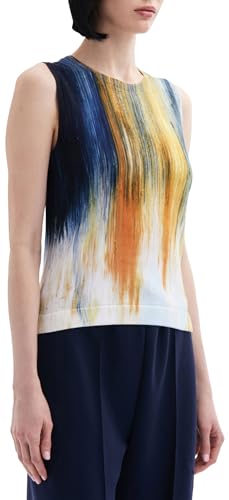 Oscar de la Renta, Abstract Brushstroke Printed Tank, Calendula Multi, L