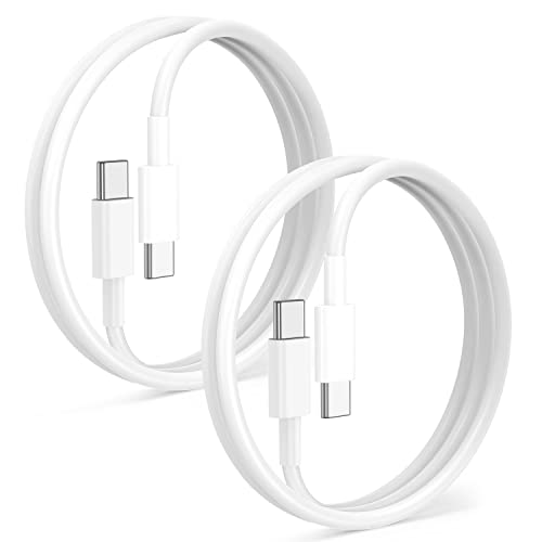 2 Pack USB C to USB C Cable for Apple iPhone 16/15, 6 Feet Type C Fast Charging Cord for iPhone 15 Pro Max,MacBook Air,iPad Pro,Samsung Galaxy S23