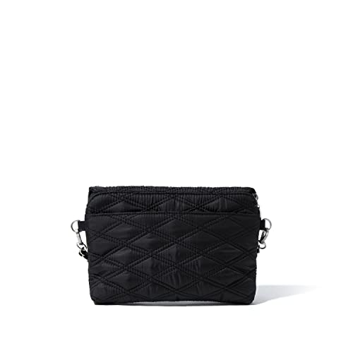 Baggallini Womens Flap Crossbody With Chain, Black Quilt, One Size US