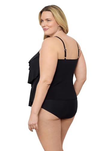 Aqua Green Women's Standard Triple Tier Tankini Top, Fleurette