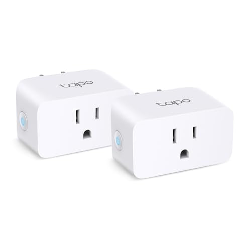 TP-Link Tapo Wi-Fi Smart Plug, 𝗘𝗻𝗲𝗿𝗴𝘆 𝗠𝗼𝗻𝗶𝘁𝗼𝗿𝗶𝗻𝗴, Compatible with Alexa & Google Home & Samsung SmartThings, Timer, 15A/1800W Max, ETL Certified, 2.4G Wi-Fi Only, Tapo P115(2-Pack)