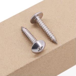 #10 x 1-3/8 (50 pcs) Truss Head Wood Screws, Self Tapping Screws, 304 Stainless Steel 18/8, Mushroom Head, JISB1122T