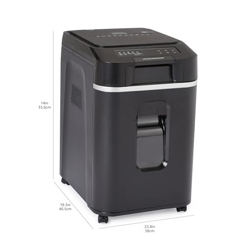 Amazon Basics 200-Sheet Auto Feed Micro Cut Paper Shredder with Pullout Basket, Black - NEW (Previously AmazonCommercial brand)