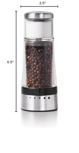 OXO Good Grips 2-in-1 Salt & Pepper Grinder & Shaker, Silver