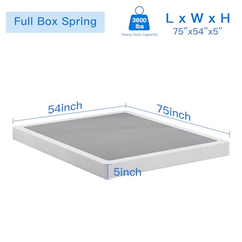 UOMEUR Twin Box Spring 5 Inch Low Profile Box Spring for Twin Bed, 2000lbs Heavy Duty Metal Mattress Foundation Support with Easy Clean Fabric Cover,Non-Slip/Easy Assembly/No Noise (Twin)
