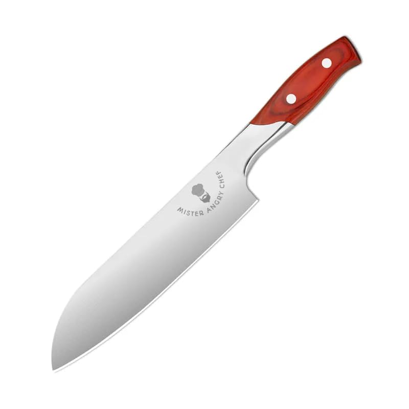 Mister Angry Chef 6.25 Inch Professional Style Santoku Knife Pakka Wood Handle - Indignant Line of Knives