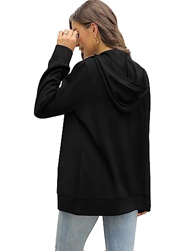 Saloogoe Zip Up Hoodie Women Lightweight Sweaters Zipper Jacket Tops M