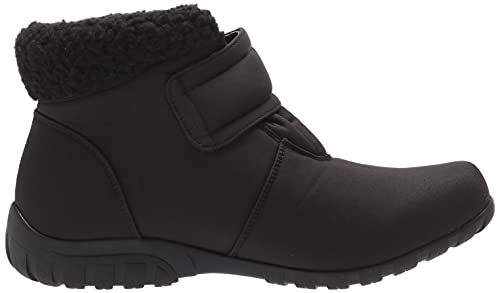 Propét Women's Dani Strap Water Repellent Boots, Black, 7 Wide US