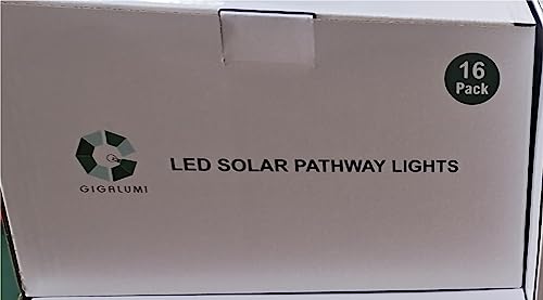 GIGALUMI Solar Lights Outdoor Waterproof,16 Pack Stainless Steel LED Solar Garden Lights for Patio, Lawn, Yard and Landscape(Cold White)
