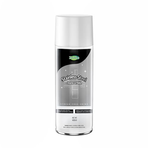 Zinshine Stainless Steel Cleaner, Kitchen Cleaner and Polish Spray, Oven Cleaner - 14 oz - Removes Fingerprints, Water Marks and Grease from Refrigerators, Dishwashers, Ovens, and Grills