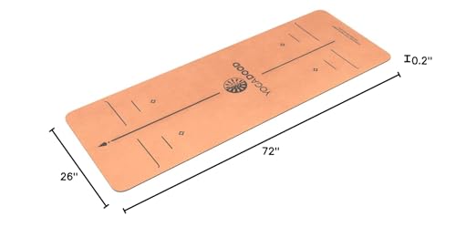 Premium Thick Cork Yoga Mat - Extra Long & Wide - 72” x 26” x 5mm - Non-Slip, Sweat-Resistant with Pose Alignment Lines for Bikram, Hot Yoga, & Workouts - by Yoga Dood