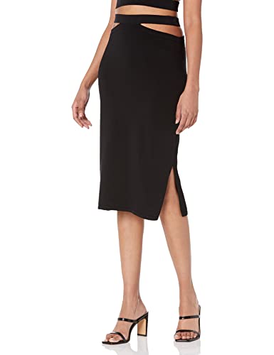 The Drop Women's Valentina Slim Cut-out Pull-on Mide sweater Skirt, Curds & Whey, XXS