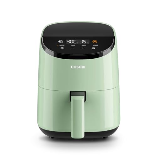 COSORI Air Fryer 2.1 Qt, 4-in-1 Small Mini Airfryer, Bake, Roast, Reheat, 97% Less Oil, Compact & Quiet, Nonstick & Dishwasher Safe Basket, 30 In-App Recipes with Nutrition Facts, Auto-Shut Off, Green