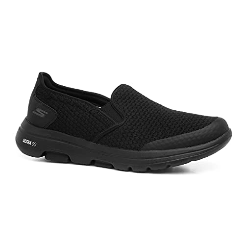 Skechers Men's Gowalk 5-Elastic Stretch Athletic Slip-on Casual Loafer Walking Shoe Sneaker, Black, 10