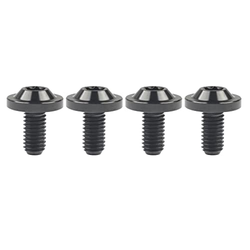 Wanyifa Titanium Ti M5x10 12 15 20 25 30 35mm Button Torx Head Bolt Screw for Bicycle Motorcycle (M5x10mm, Black)