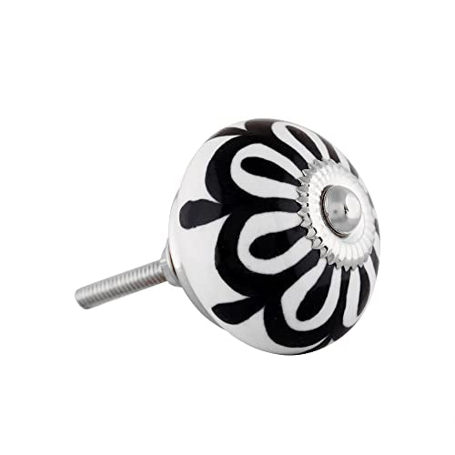 CLEENTABLE Set of 12 Ceramic Knobs Decorative Knobs for Home Kitchen Cabinet Cupboard Door Dresser Wardrobe Pulls Cabinet Knobs Ceramic Drawer Pull Kitchen Cupboard Pull Door Handle - White Silver