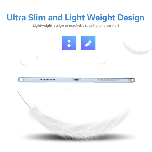 ProCase Smart Case for iPad Air 13 Inch Case 2024 M2, Slim Stand Translucent Hard Back Shell Smart Folio Cover Support Auto Wake/Sleep for iPad Air 13" 2024 Air M2 -Airblue