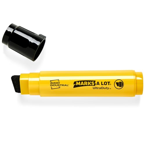 Avery Marks A Lot UltraDuty Permanent Markers, XL Wide 18mm Chisel Tip, Water Resistant, 1 Black Industrial Marker (29865)