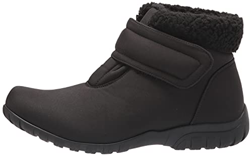 Propét Women's Dani Strap Water Repellent Boots, Black, 7 Wide US