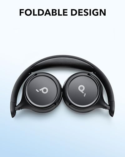 Soundcore H30i Wireless On-Ear Headphones, Foldable Design, Pure Bass, 70H Playtime, Bluetooth 5.3, Lightweight and Comfortable, App Connectivity, Multipoint Connection (Black)