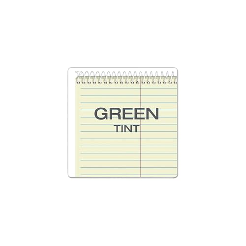 TOPS Steno Books, 6" x 9", Gregg Rule, Green Tint Paper, Assorted Color Covers, 80 Sheets, 4 Pack (80221)