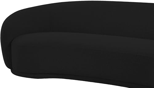 Meridian Furniture 693Black-S Hyde Collection Modern | Contemporary Boucle Fabric Upholstered Sofa, Black, 89.5" W x 38" D x 27.5" H