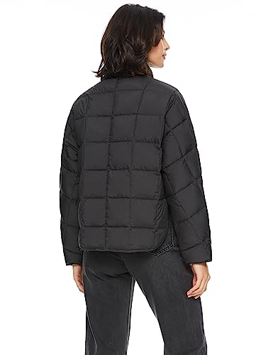 Orolay Women's Cropped Puffer Jacket Quilted Lightweight Oversized Down Coat Zip Up Spring Short Padded Outwear Khaki Small