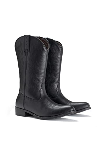 IUV Cowboy Boots For Men Western Boot Durable Classic Embroidered Snip Toe Boots