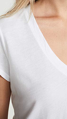 Splendid Women's Short-Sleeve V-Neck Tee T-Shirt, White, M Loose