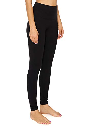 Leggings Depot Womens ActiveFlex 5" Waistband High Waisted Active Leggings Pants (Navy, Medium)