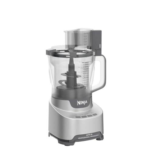 Ninja BN601 Professional Plus Food Processor, 1000 Peak Watts, 4 Functions for Chopping, Slicing, Purees & Dough with 9-Cup Processor Bowl, 3 Blades, Food Chute & Pusher, Silver