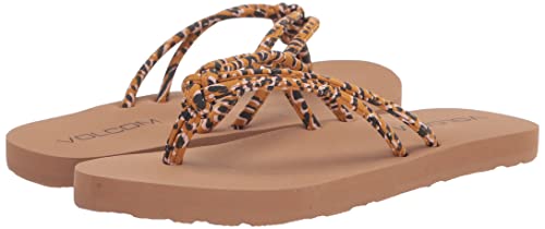 Volcom Girls Forever and Ever Sandal, Animal Print, 1 Big Kid