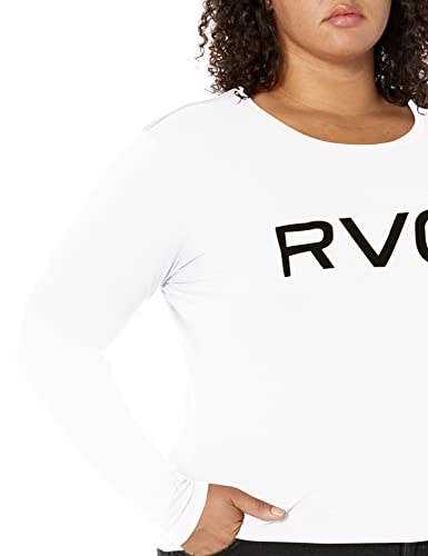 RVCA Women's RED Stitch Long Sleeve Graphic TEE Shirt, Big White, Small