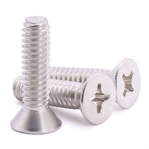 1/4-20 x 2" (20 pcs) Flat Head Machine Screws, 304 Stainless Steel (18-8), Phillips Drive, Cross Recessed 80° countersunk Head Screws, Coarse Thread UNC, ANSI B18.6.3-2